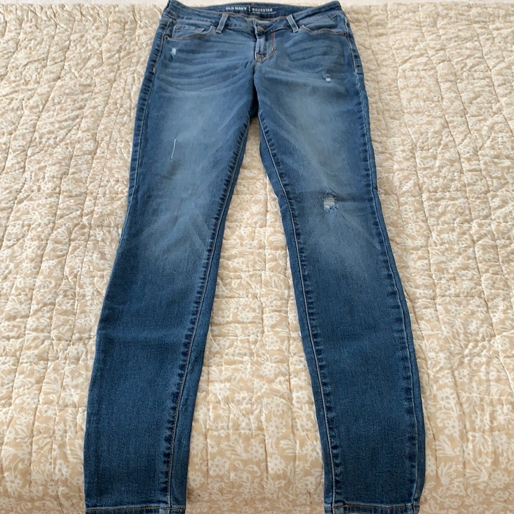Old Navy Distressed Medium Wash Rockstar Jeans